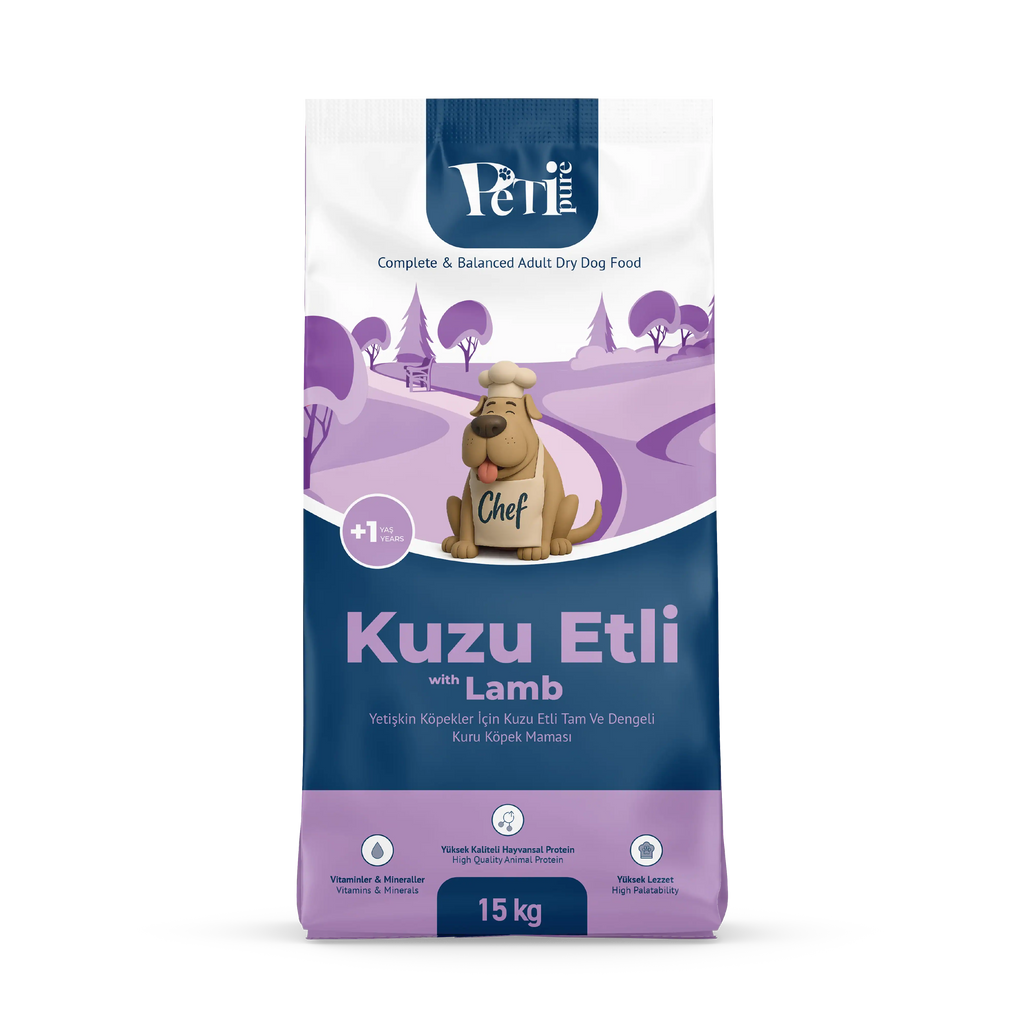 Petipure Kuzu Etli Yetişkin Kuru Köpek Maması