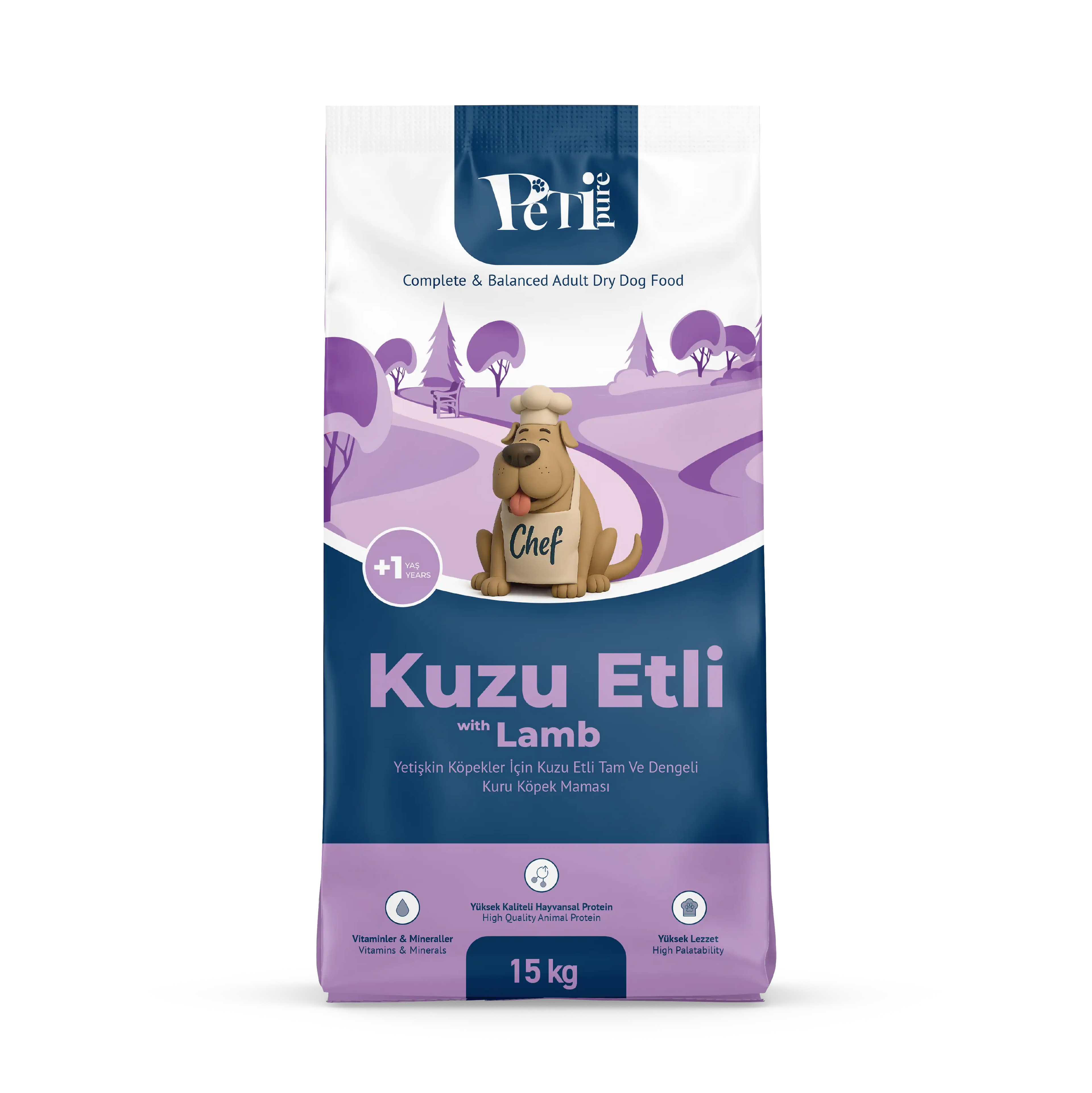 Petipure Kuzu Etli Yetişkin Kuru Köpek Maması