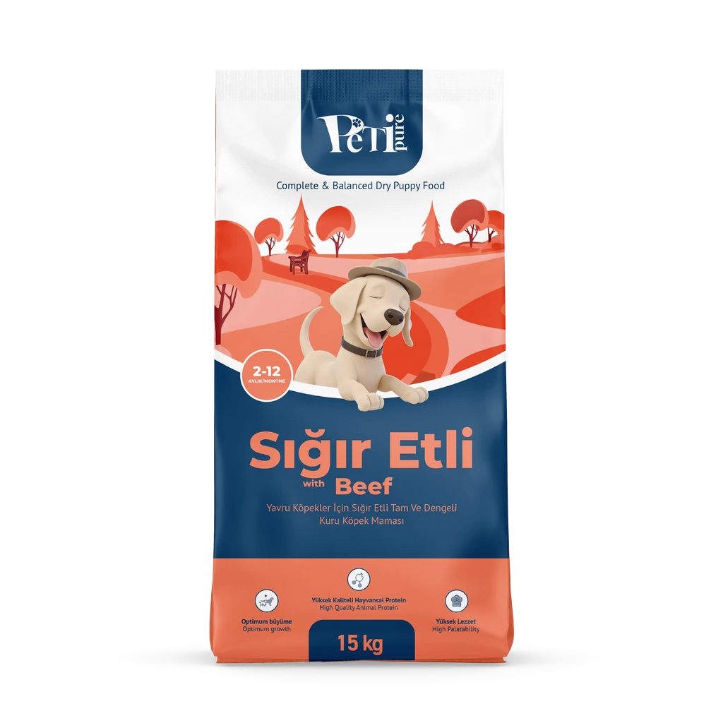 Petipure Sığır Etli Yavru Kuru Köpek Maması