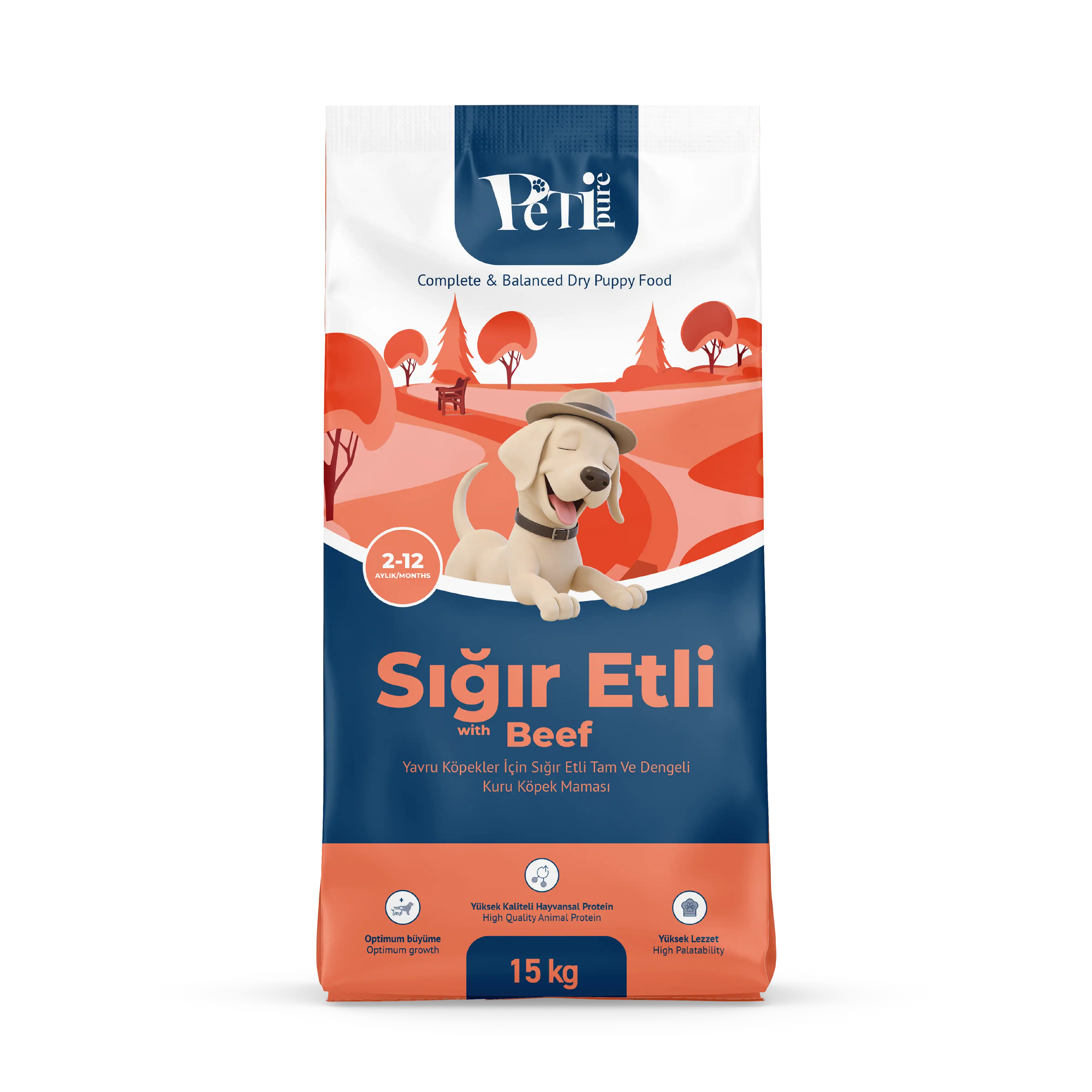 Petipure Sığır Etli Yavru Kuru Köpek Maması