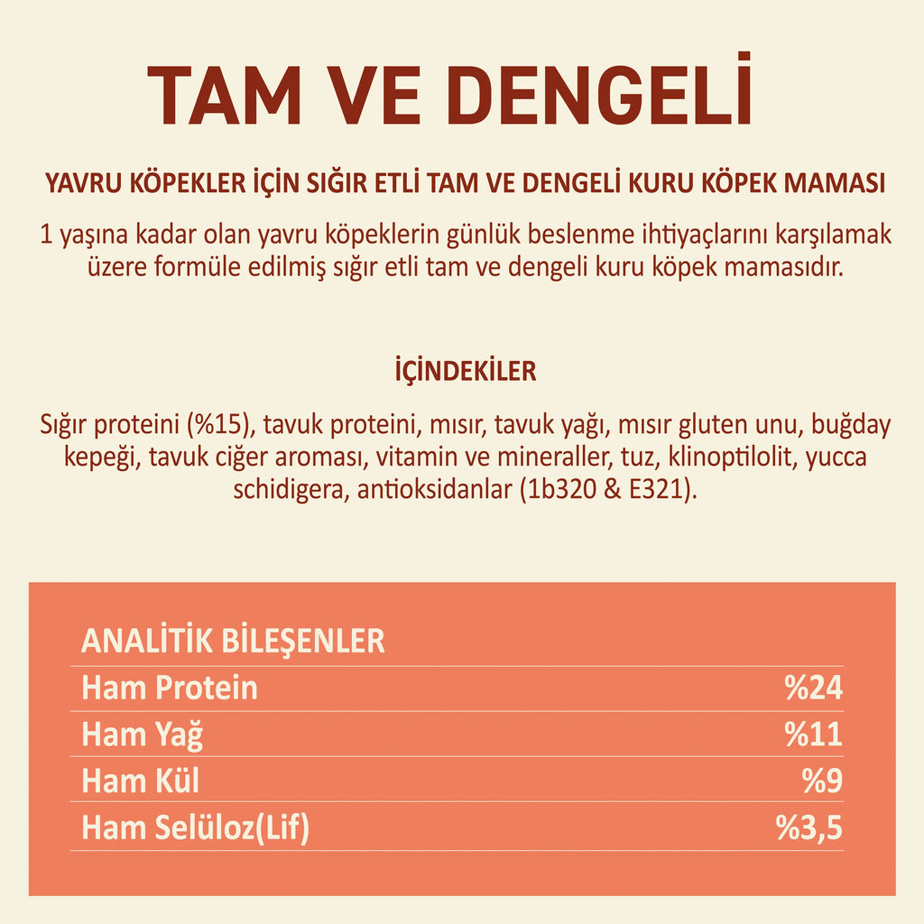 Petipure Sığır Etli Yavru Kuru Köpek Maması