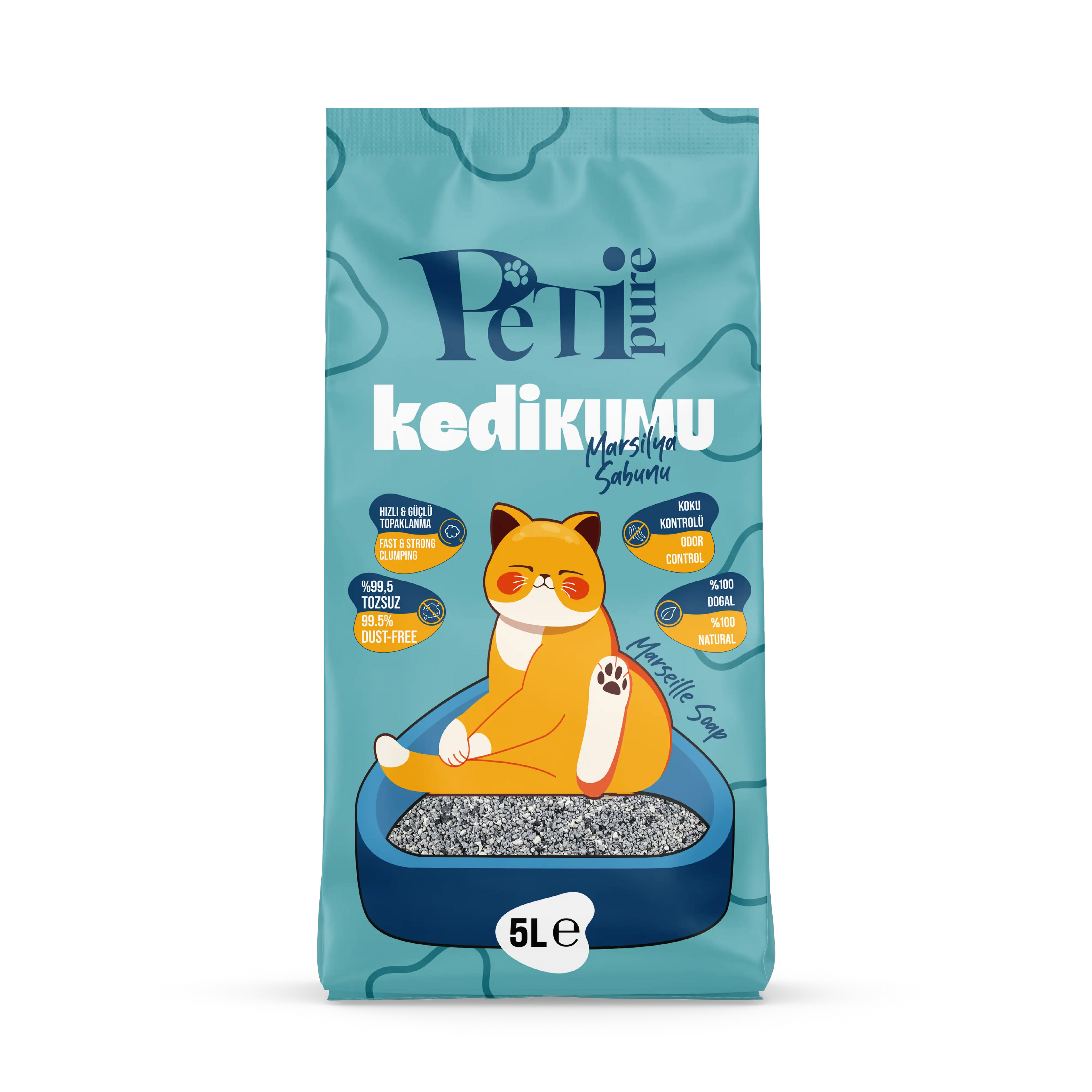 Petipure Marsilya Sabunu Kokulu Bentonit Kedi Kumu
