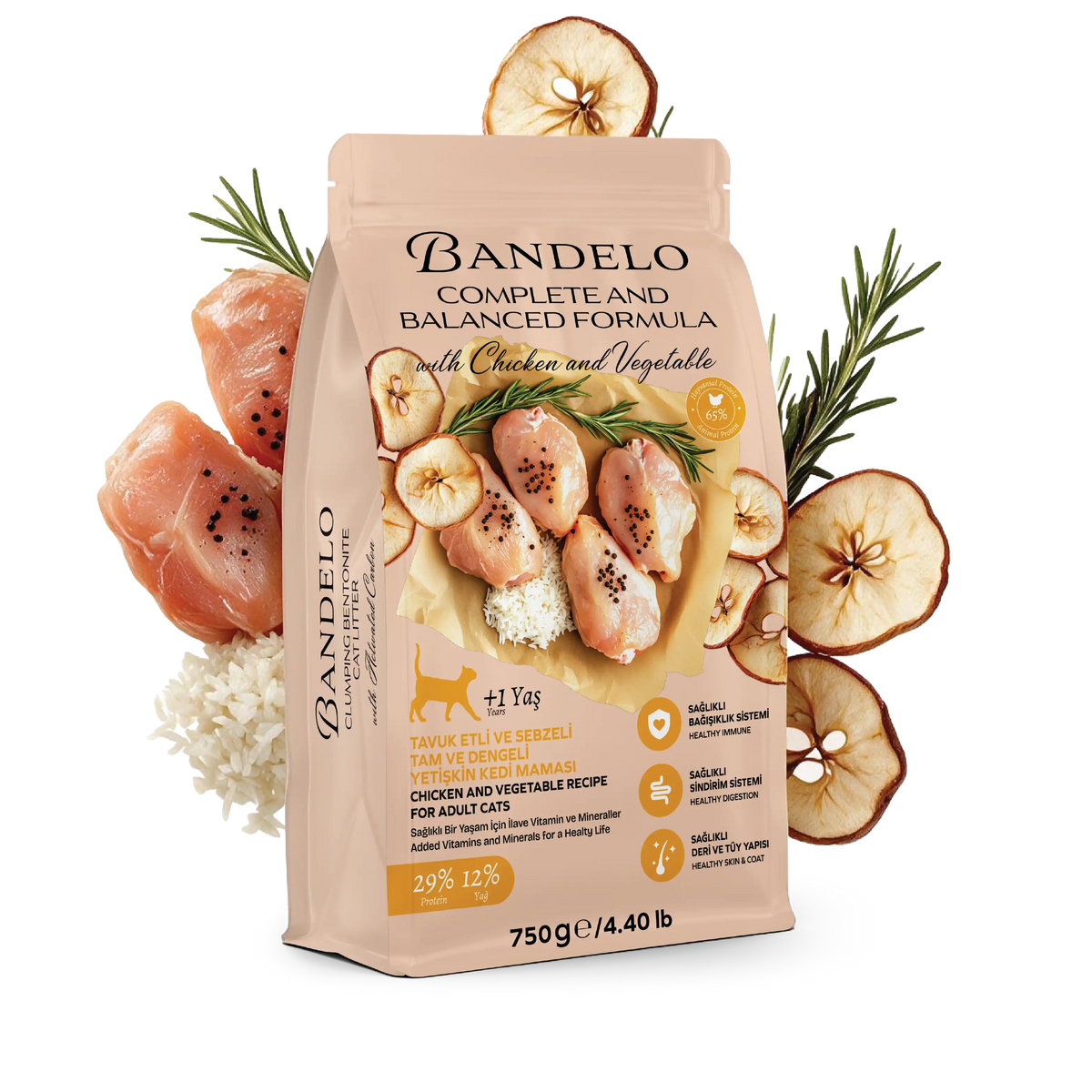 Bandelo Tavuklu Sebzeli Yetişkin Kuru Kedi Maması