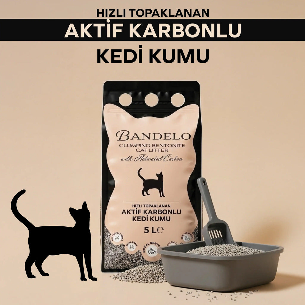 Bandelo Aktif Karbonlu Parfümsüz Kedi Kumu