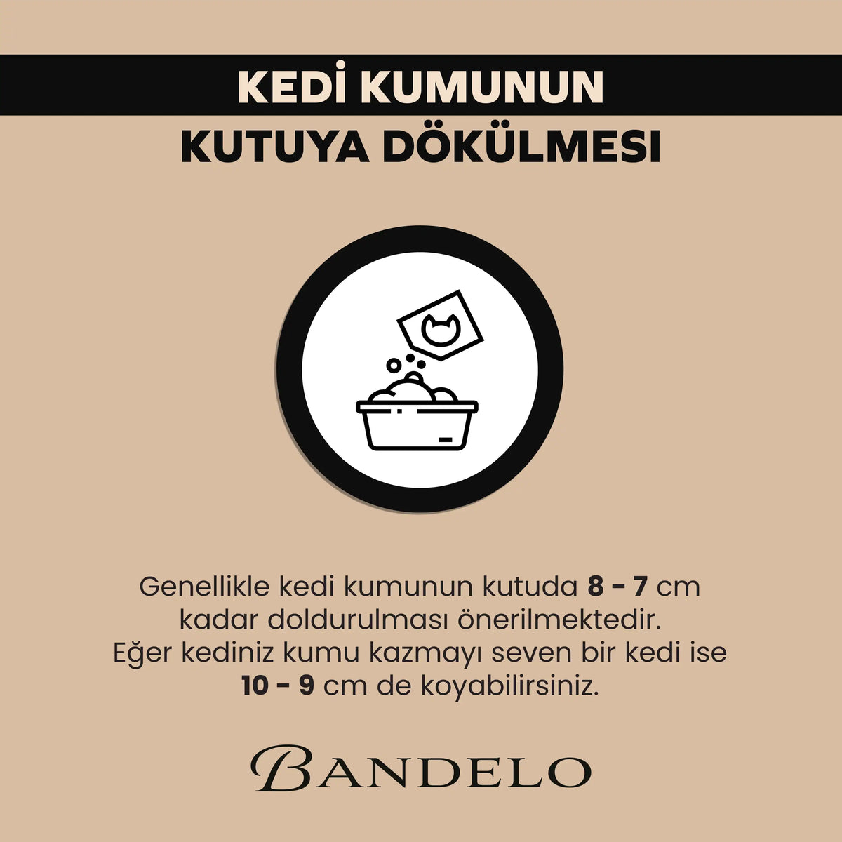 Bandelo Aktif Karbonlu Parfümsüz Kedi Kumu