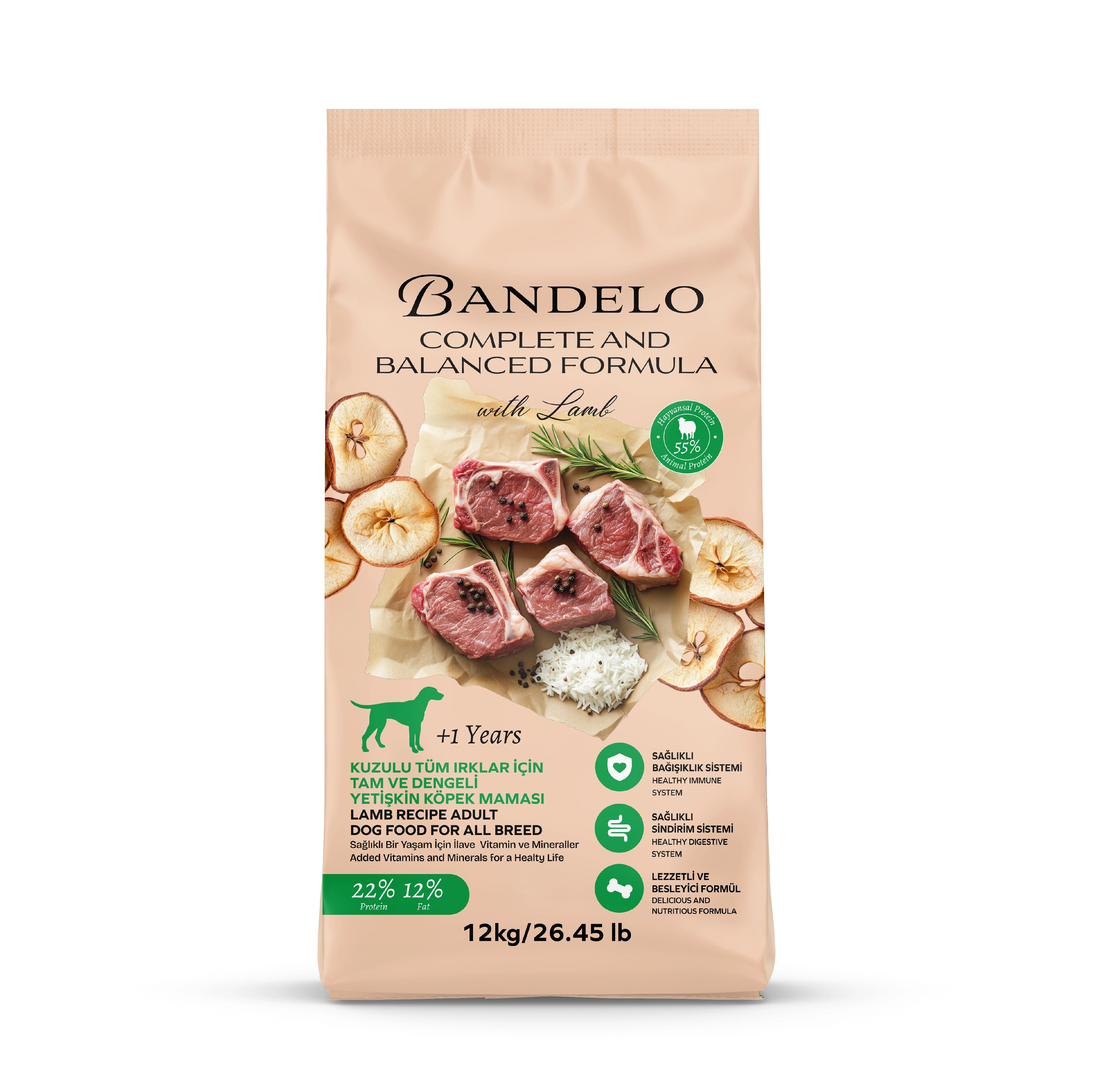 Bandelo Kuzu Etli Yetişkin Kuru Köpek Maması