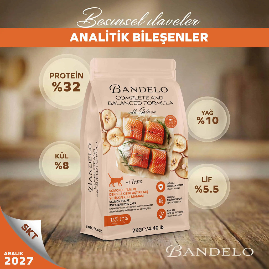 Bandelo Somonlu Kısırlaştırılmış Kuru Kedi Maması