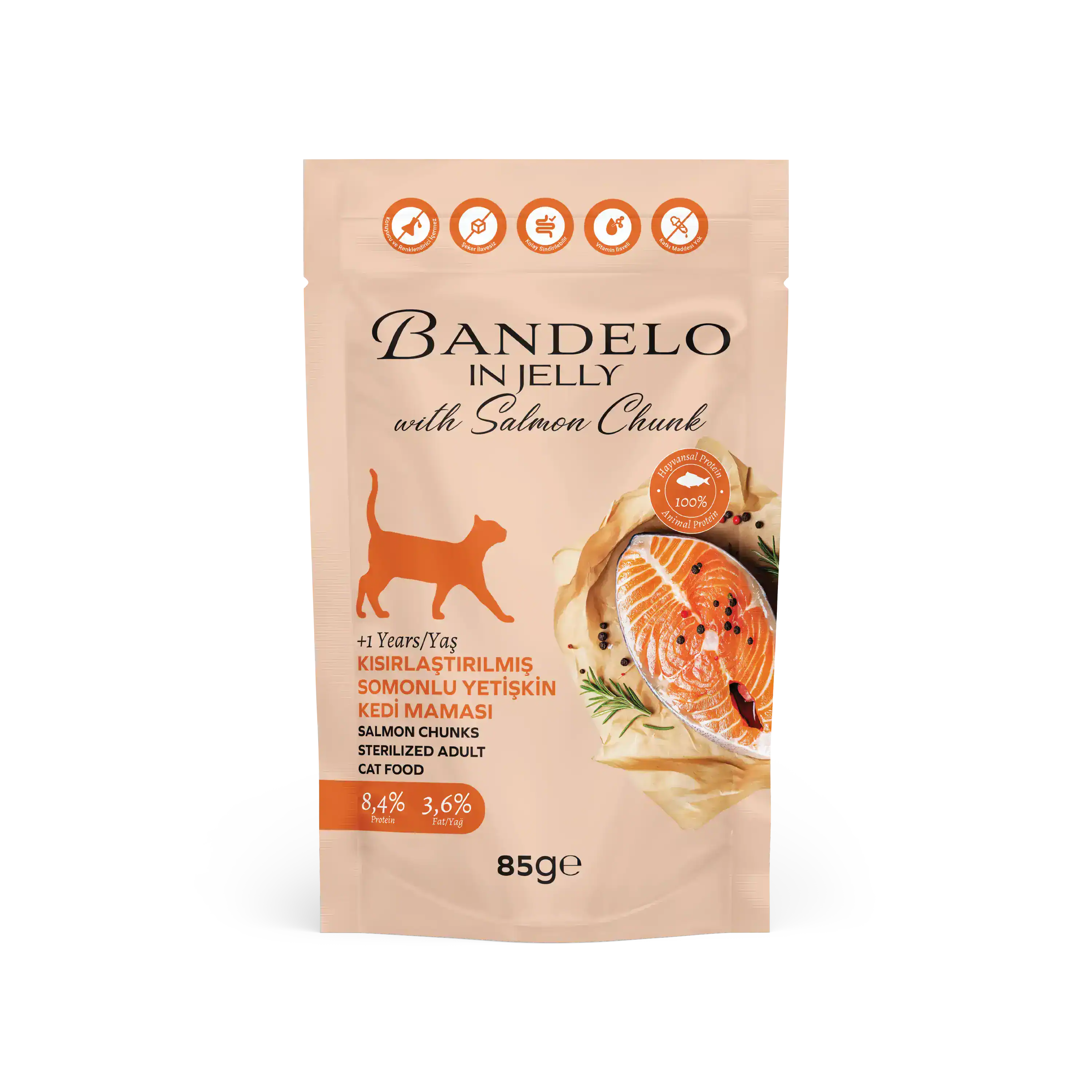 Bandelo Somonlu Kısırlaştırılmış Kedi Pouch 85 g
