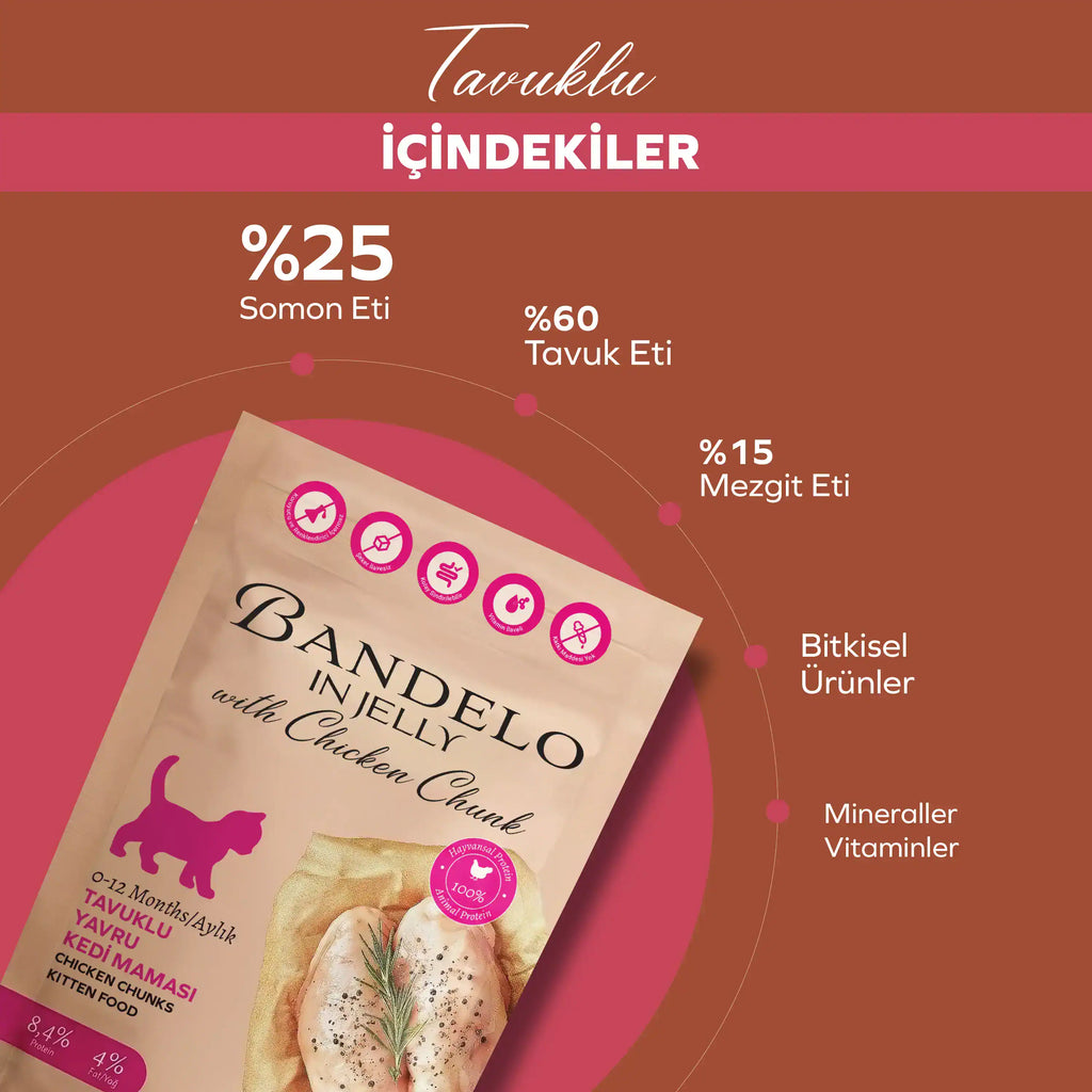 Bandelo Tavuklu Jöle Yavru Kedi Pouch 85 g