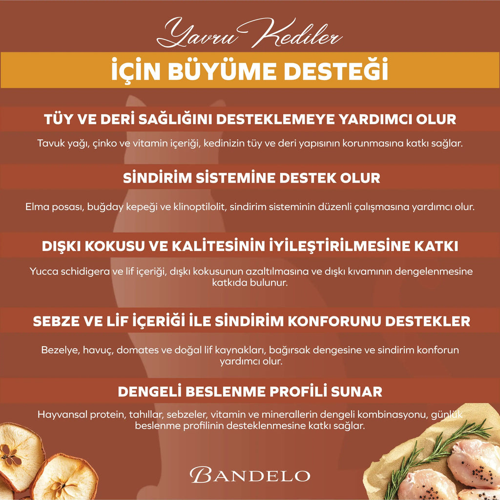 Bandelo Tavuklu Sebzeli Yetişkin Kuru Kedi Maması