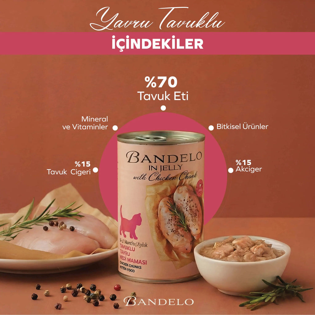 Bandelo Tavuklu Jöle Yavru Kedi Konservesi 400 g
