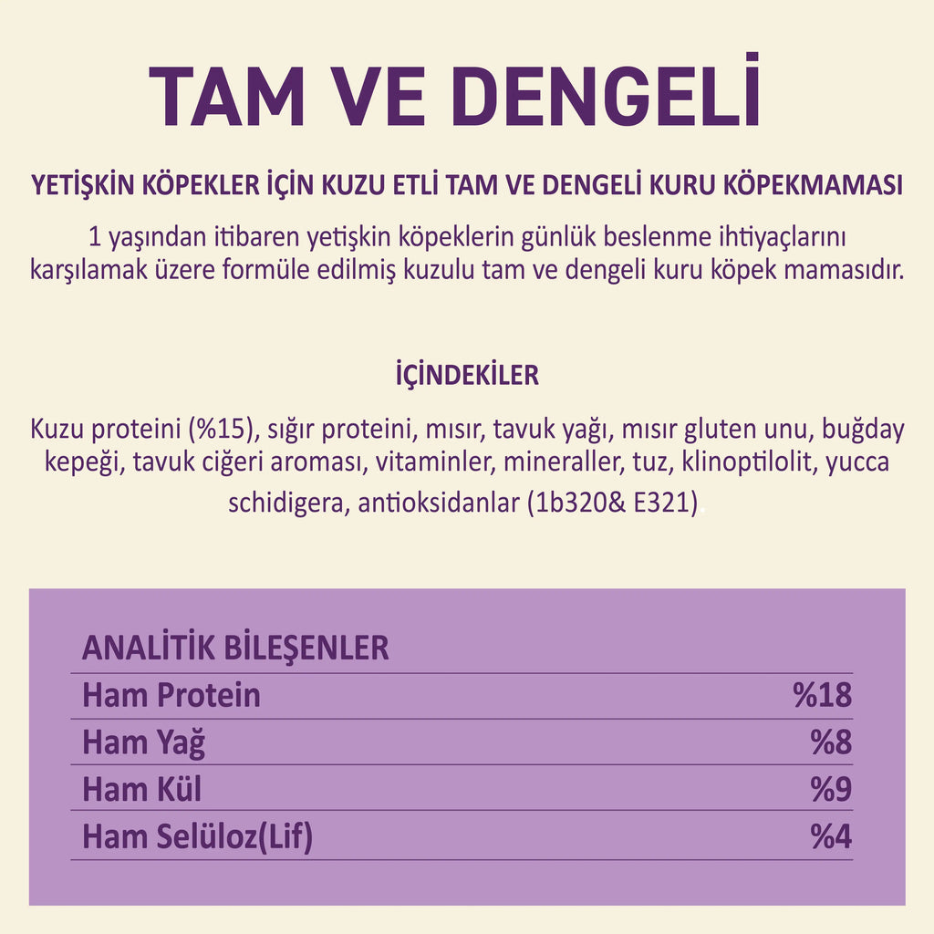 Petipure Kuzu Etli Yetişkin Kuru Köpek Maması