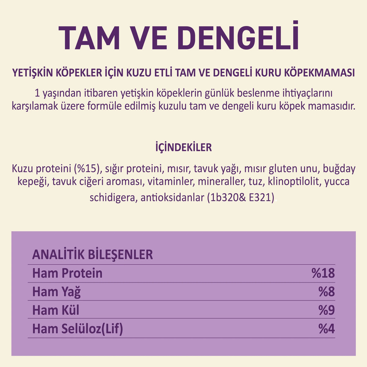 Petipure Kuzu Etli Yetişkin Kuru Köpek Maması