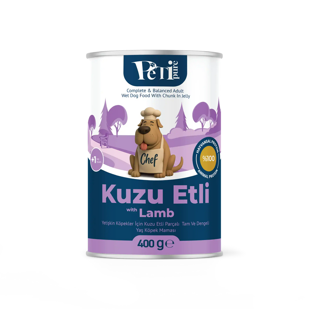 Petipure Kuzu Etli Yetişkin Köpek Konservesi 400 g