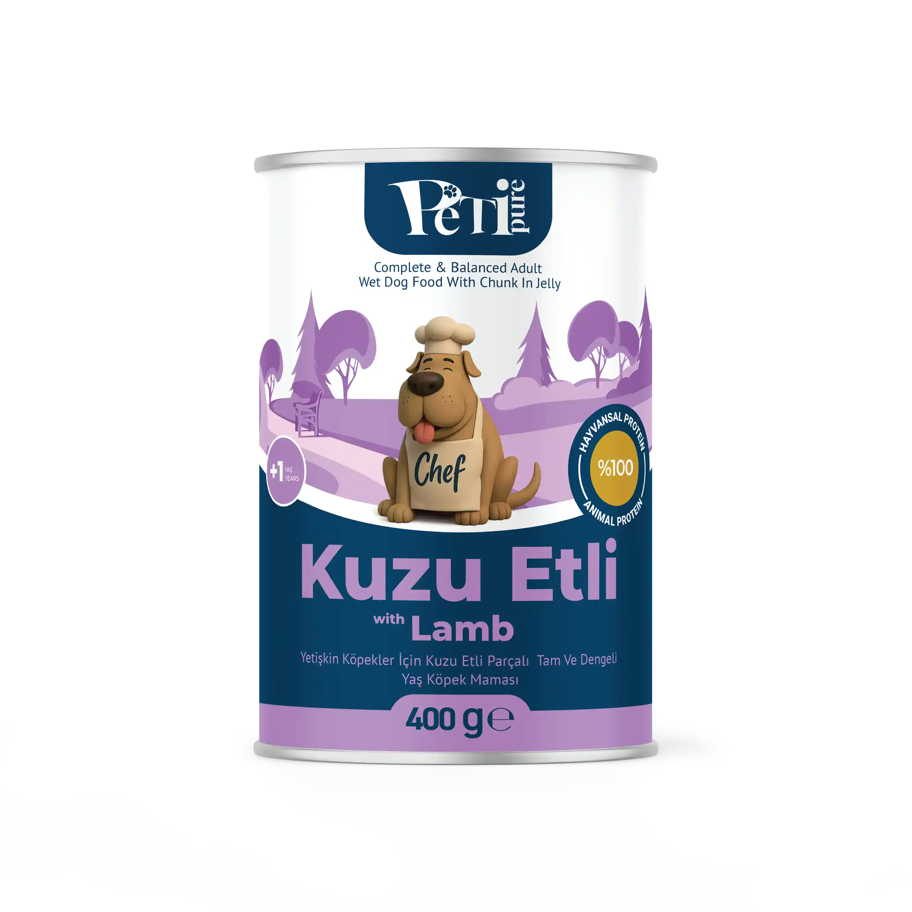 Petipure Kuzu Etli Yetişkin Köpek Konservesi 400 g