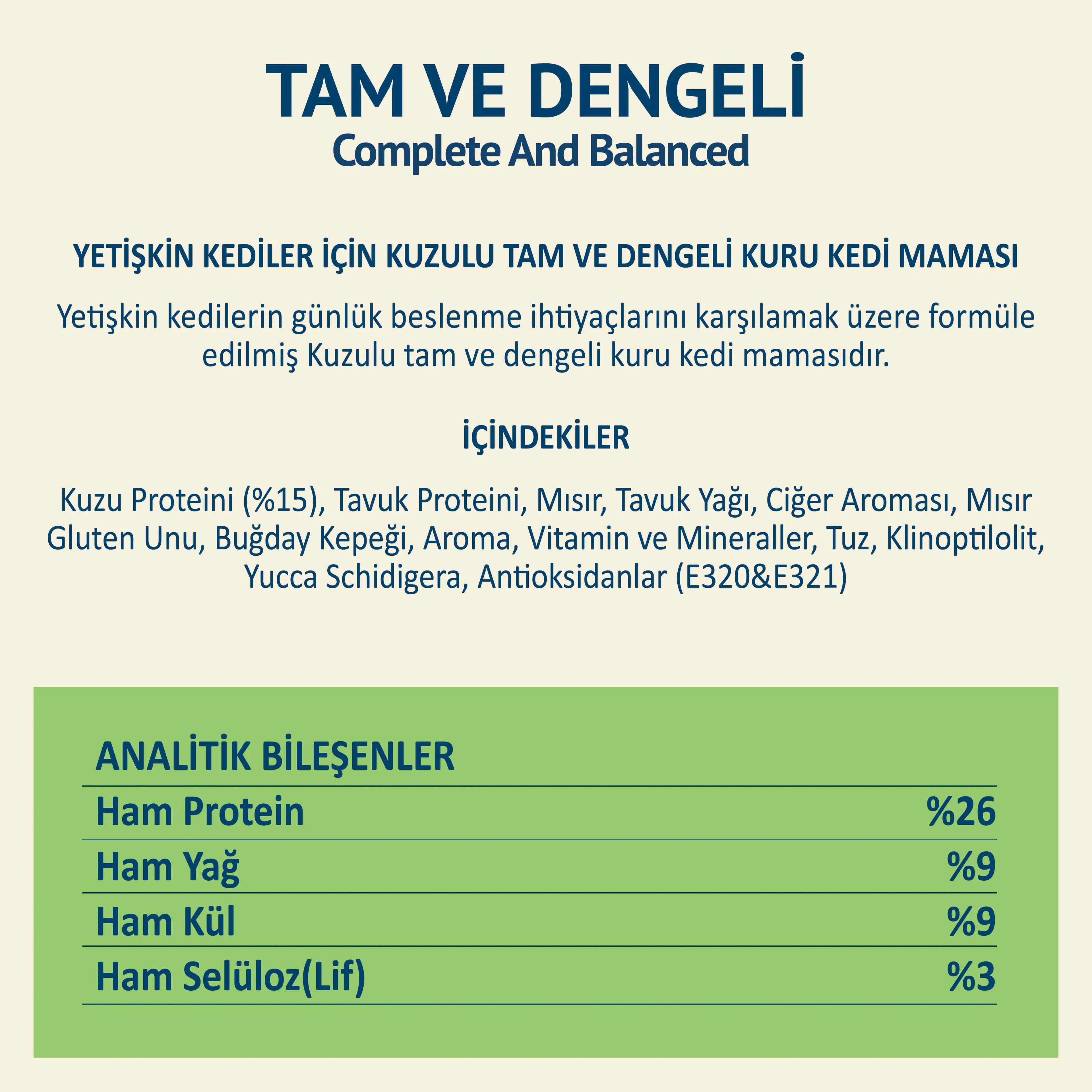 Petipure Kuzu Etli Yetişkin Kuru Kedi Maması
