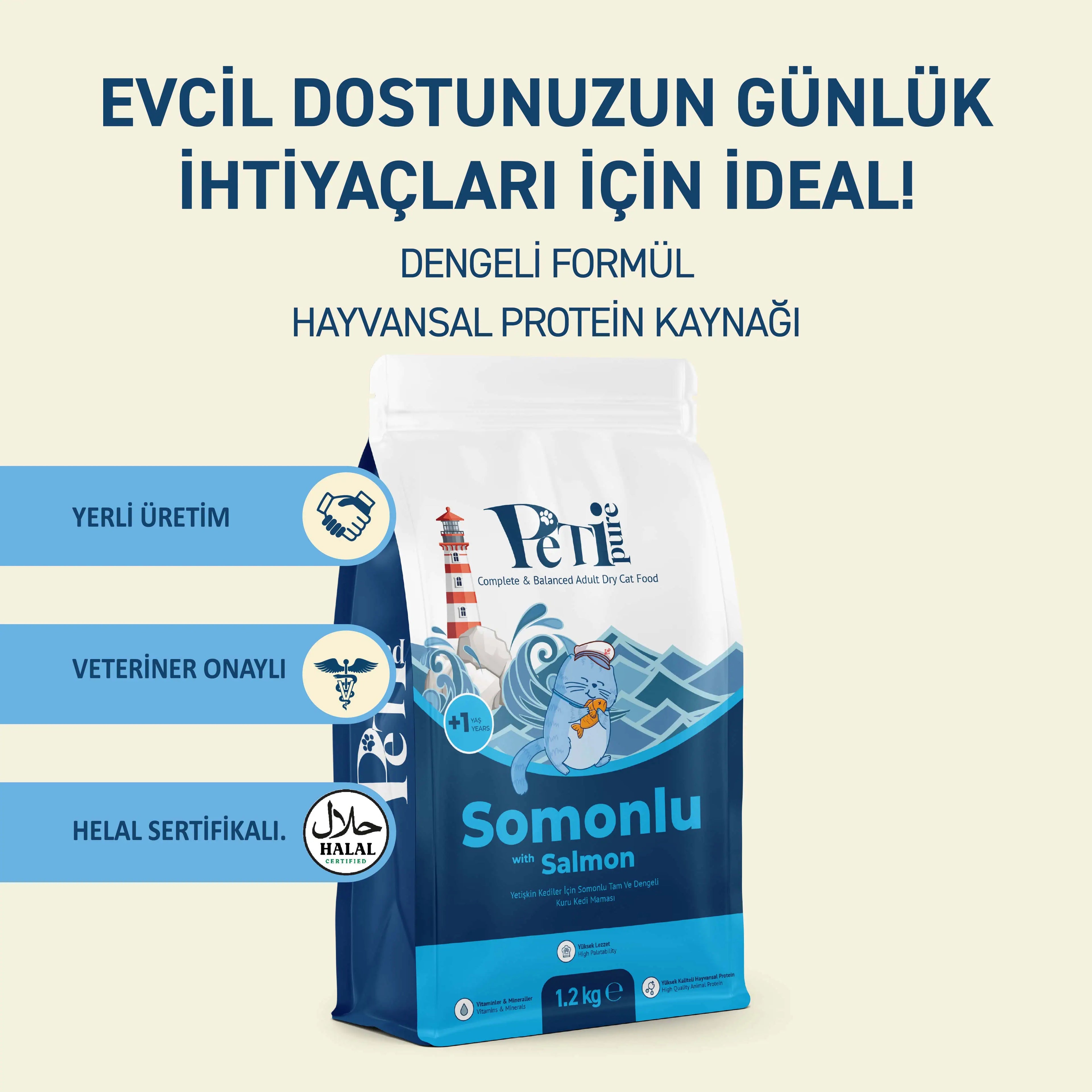 Petipure Somonlu Yetişkin Kuru Kedi Maması