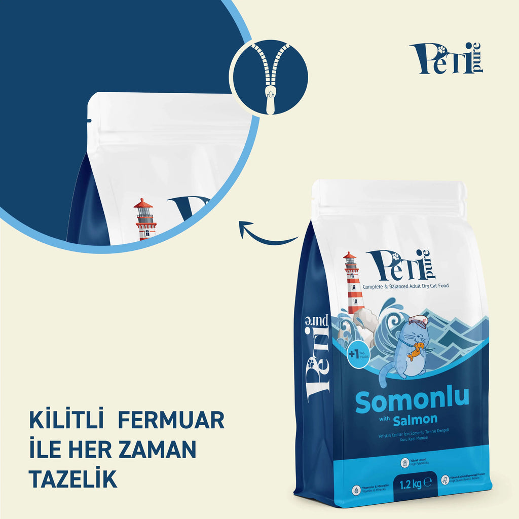 Petipure Somonlu Yetişkin Kuru Kedi Maması