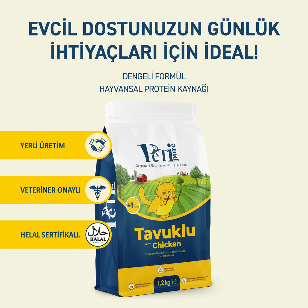 Petipure Tavuklu Yetişkin Kuru Kedi Maması