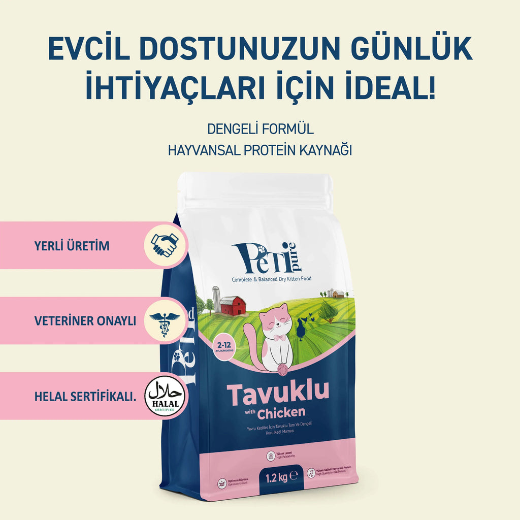 Petipure Tavuklu Yavru Kuru Kedi Maması