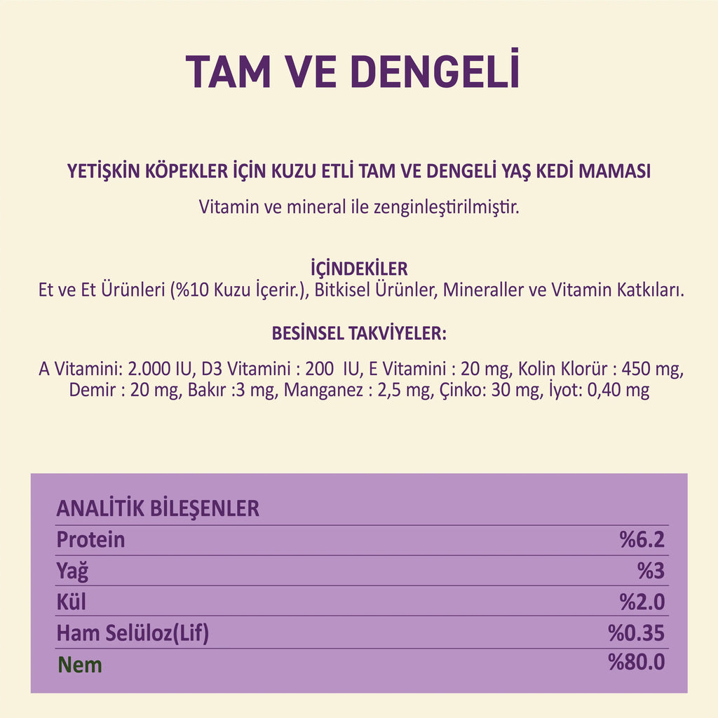 Petipure Kuzu Etli Yetişkin Köpek Konservesi 400 g