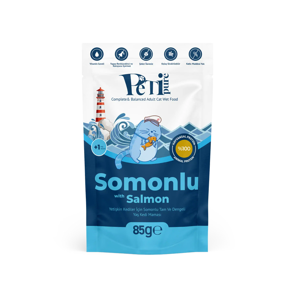 Petipure Somonlu Jöle Yetişkin Kedi Pouch 85 g