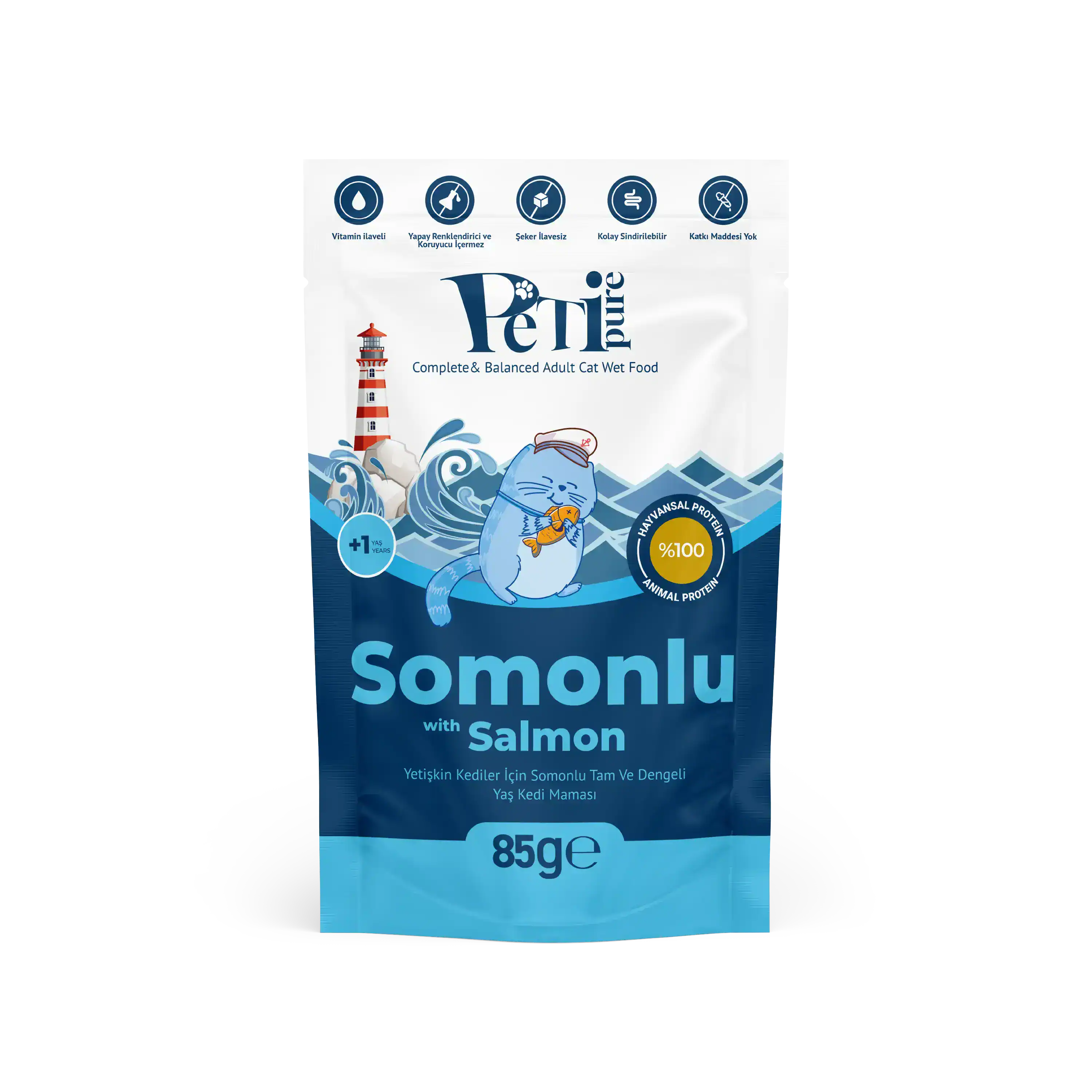 Petipure Somonlu Jöle Yetişkin Kedi Pouch 85 g
