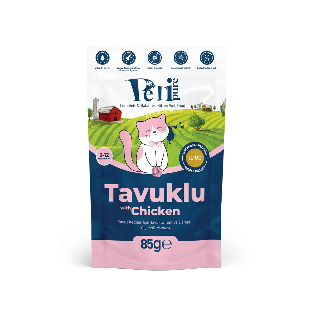 Petipure Tavuklu Jöle Yavru Kedi Pouch 85 g