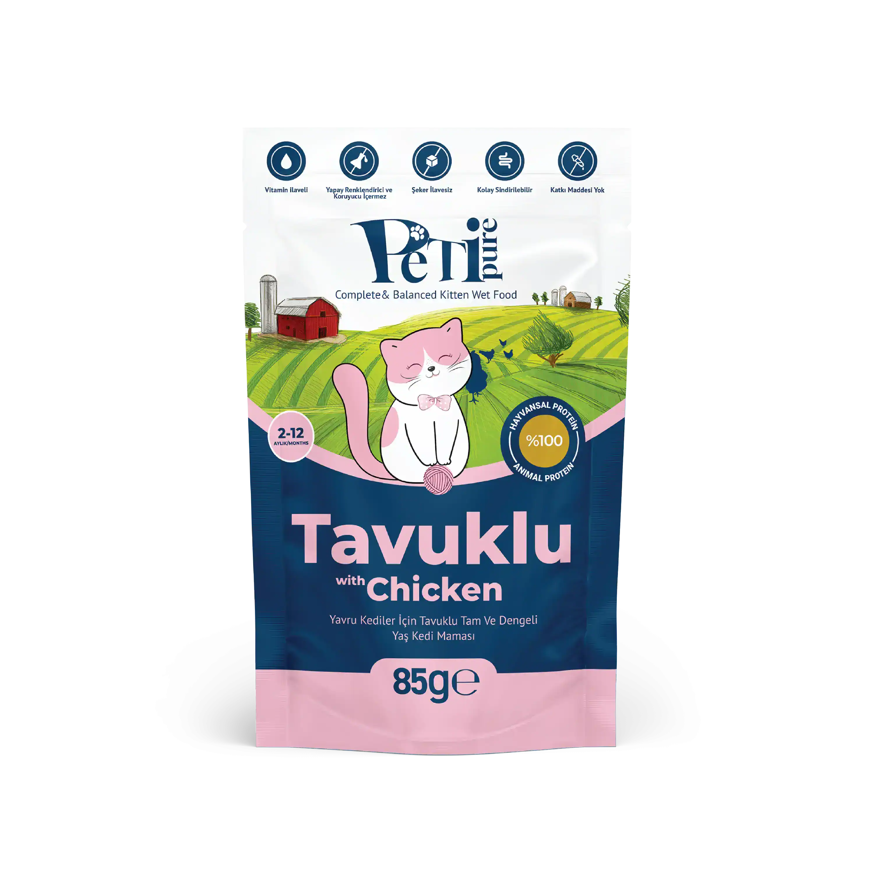 Petipure Tavuklu Jöle Yavru Kedi Pouch 85 g