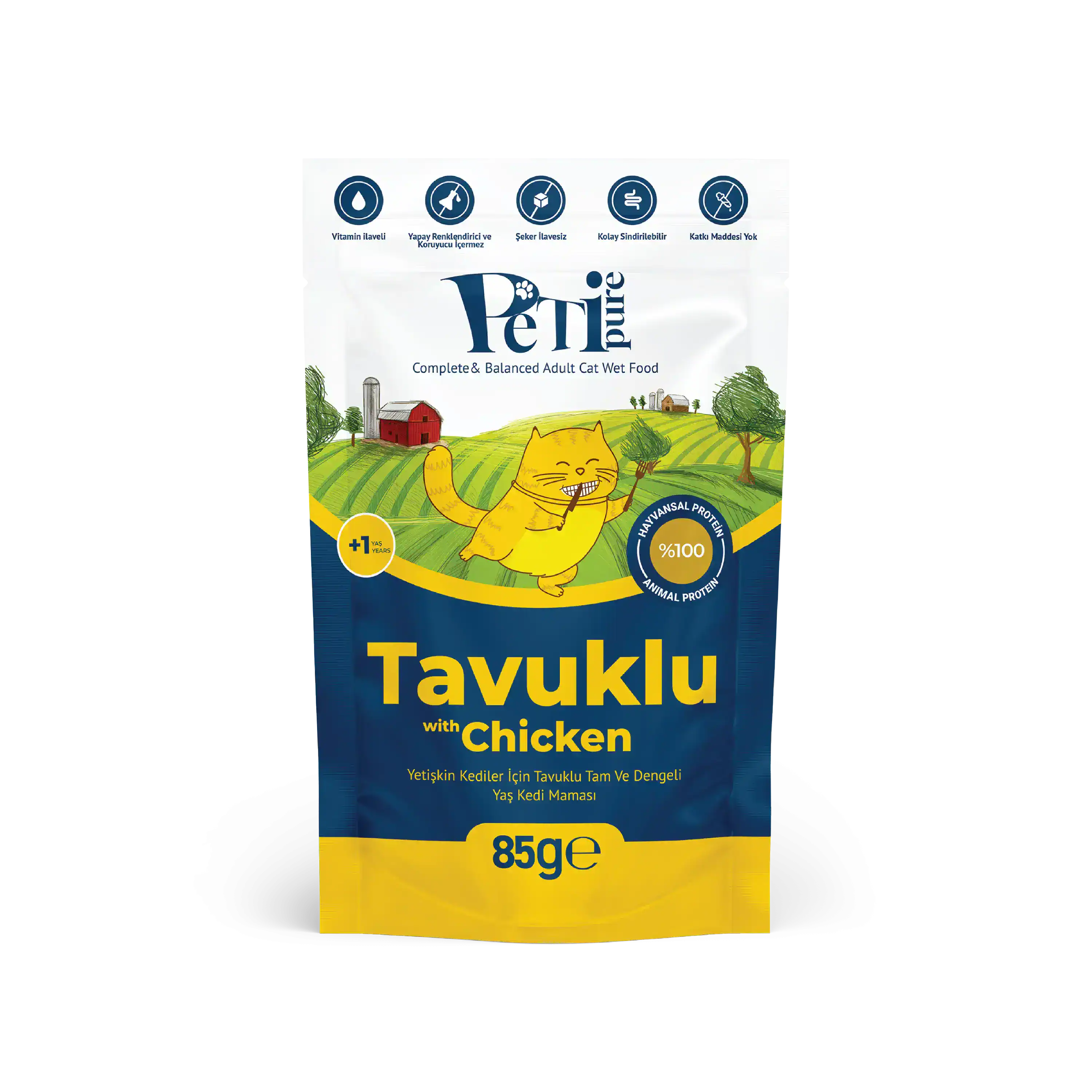 Petipure Tavuklu Jöle Yetişkin Kedi Pouch 85 g