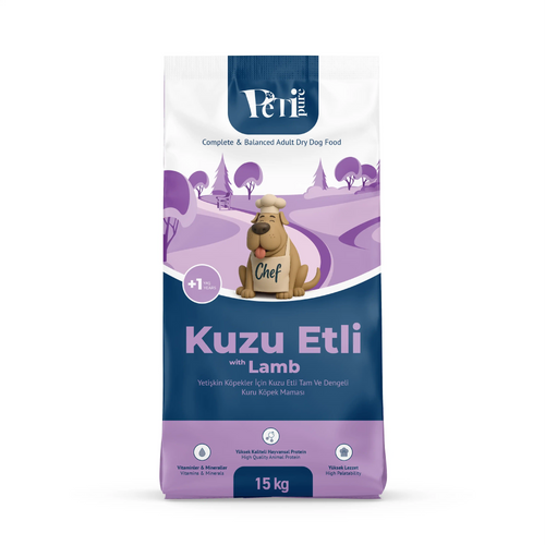 petipure kopek kuzu etli 15kg vitrin