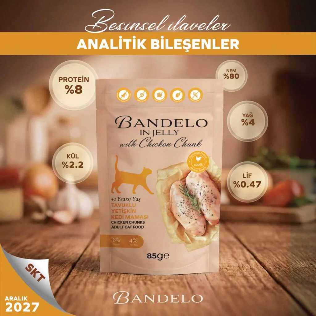 BandeloTavukluYaşKediMamasıYetişkin85Gram005