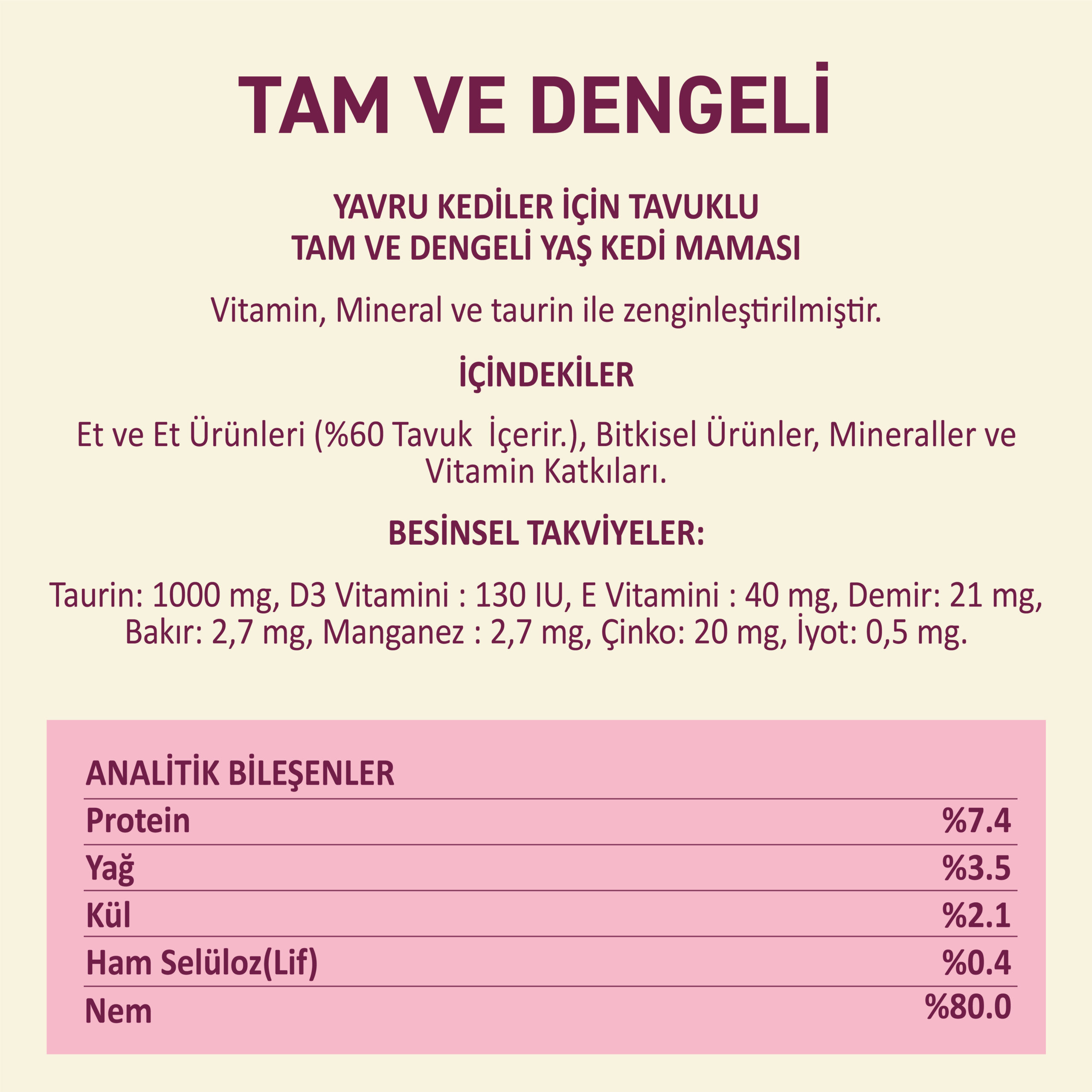 Petipure Yaş Kedi Maması Tavuklu Yavru Kedi Yaş Pouch Mama 85 Gram002