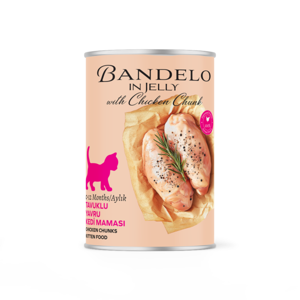 Bandelo Jöle İçinde Tavuklu Tam ve Dengeli Yaş Yavru Kedi Maması