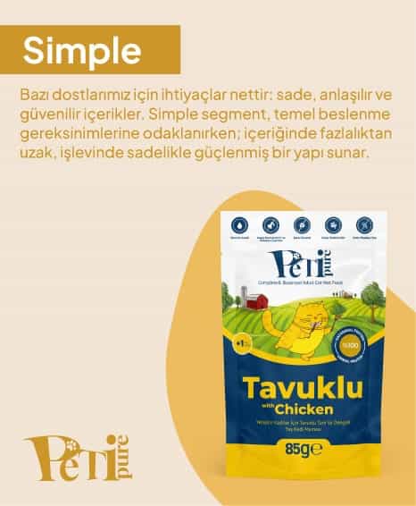Petak, tavuklu köpek maması, sağlıklı ve güvenilir içeriklerle hazırlanmış.