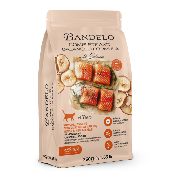 Bandelo Kuru Kedi Maması - Somonlu Kısırlaştırılmış Yetişkin Kedi Tam ve Dengeli Mama 7 Somonlu Kısırlaştırılmış Kedi Maması - Bandelo 2 Kg