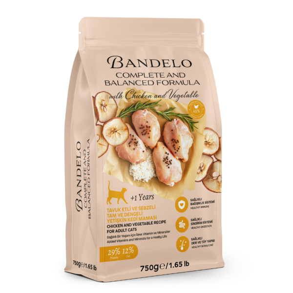 Bandelo Tavuklu ve Sebzeli Yetişkin Kuru Kedi Maması