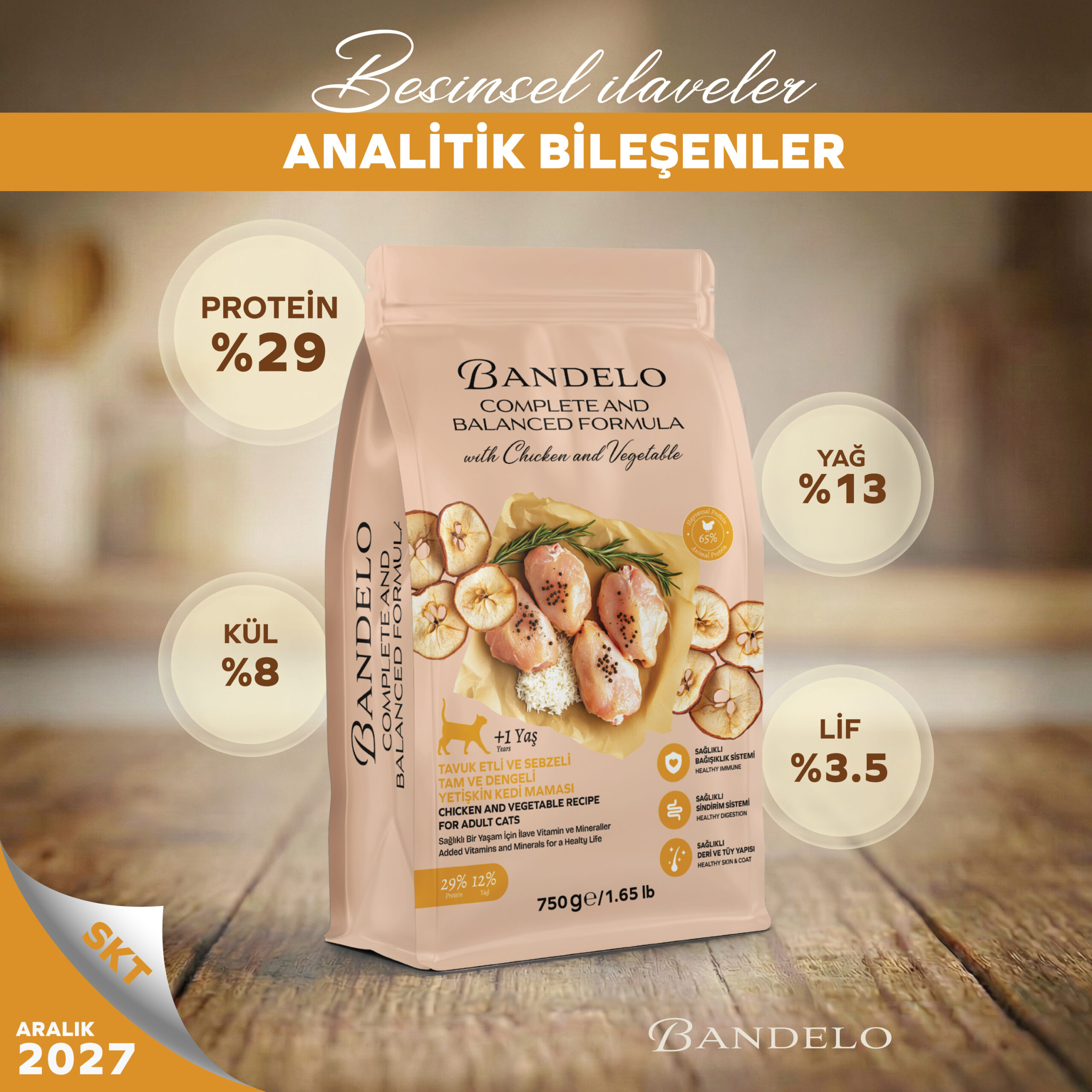 BandeloTavukluSebzeliYetişkinKuruKediMaması2Kg_BesleyiciHayvansalProteinDengeliMama003