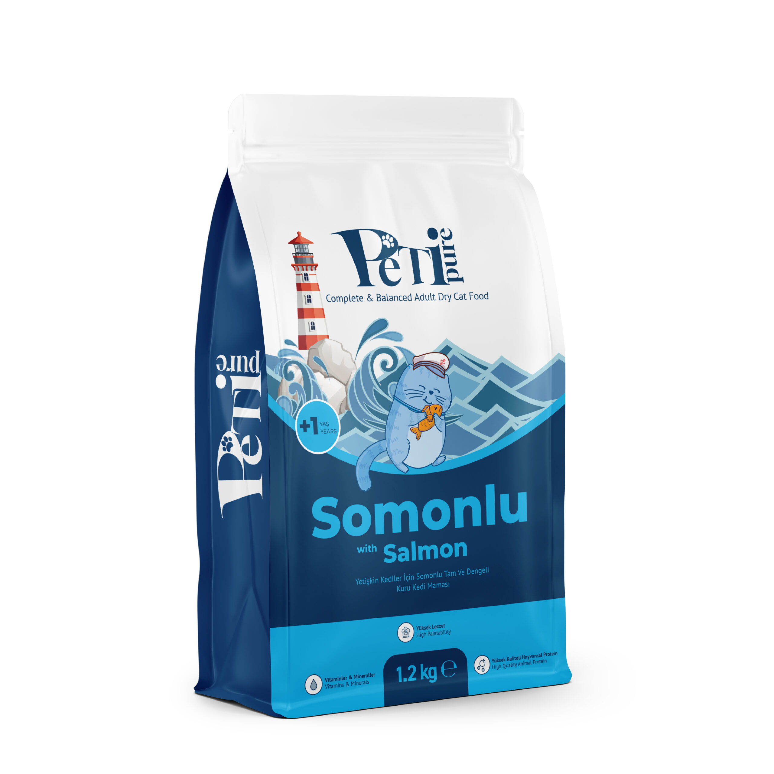 Petipure Somonlu Yetişkin Kedi Maması Tam ve Dengeli