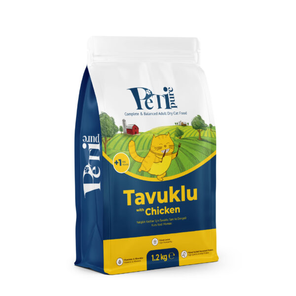Tavuklu yetişkin kuru kedi maması - Petipure 1+ Yaş