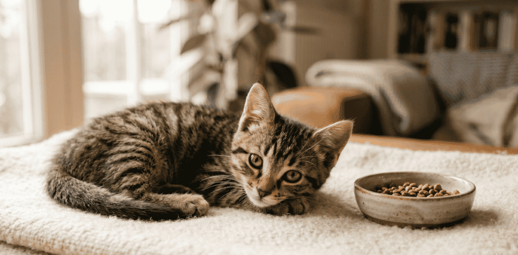 Yavru kedi sağlıklı ve mutlu, beslenme ve bakım ipuçlarıyla.